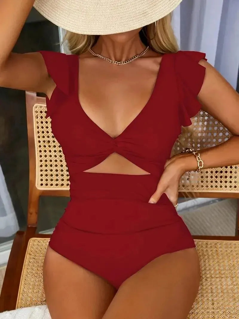 Contrast Mesh One Piece Swimsuit