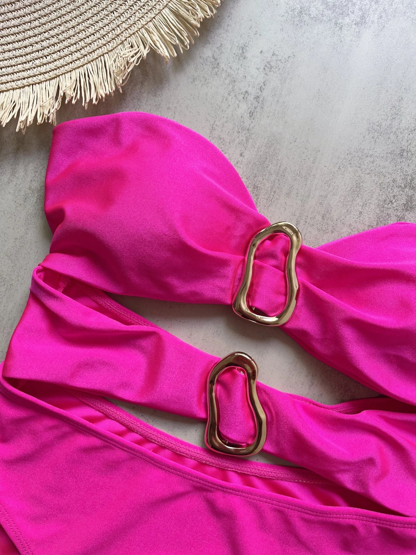 3 Colors Sexy Metal Rings Cut Out Women Swimwear