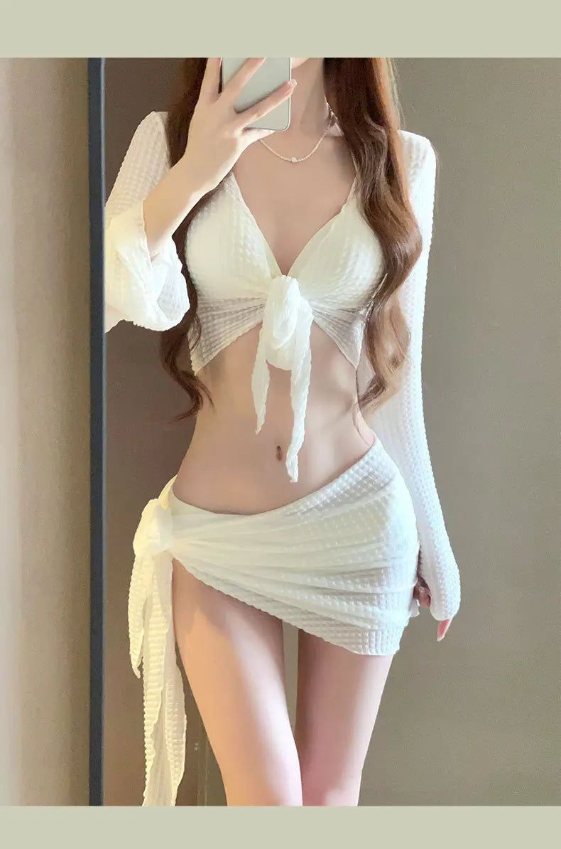 Women's Long Sleeve Knit Bikini Set