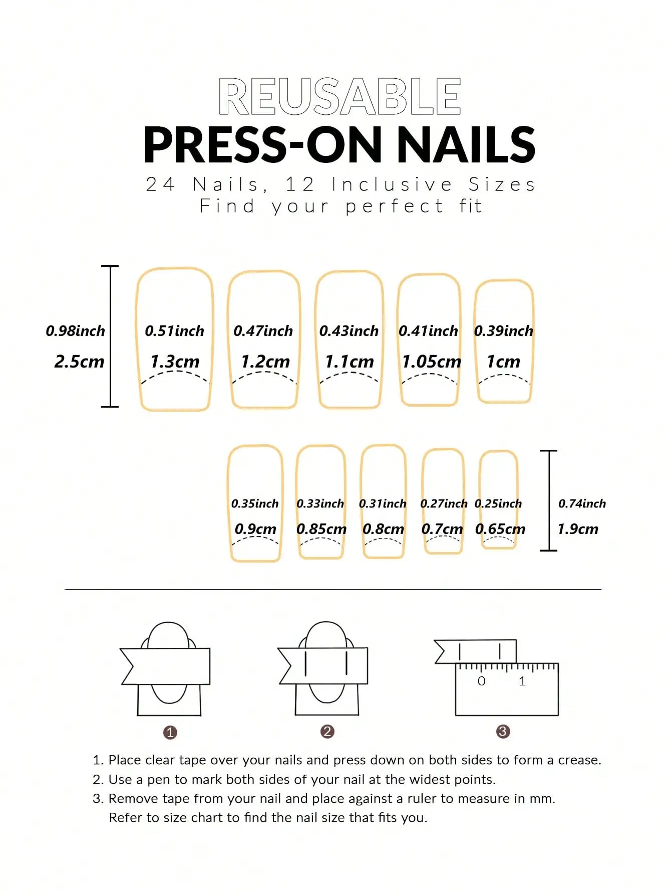 24pcs/set short square