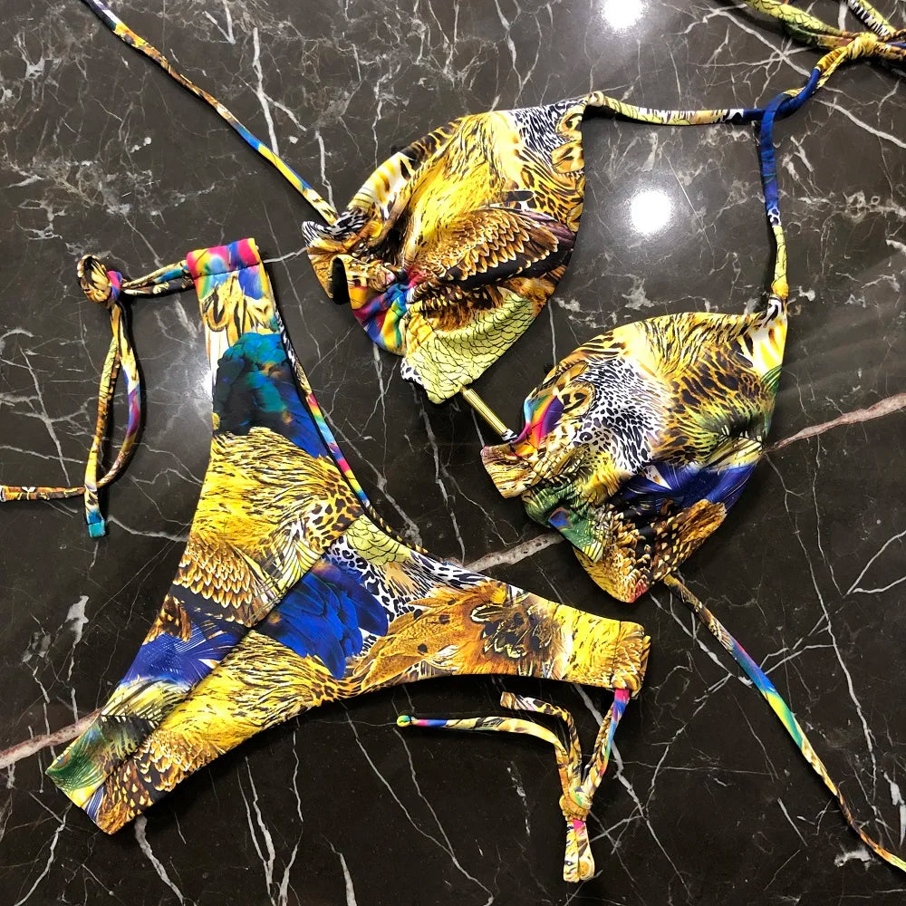 RUOTONGSEPT 2022 Striped Bikini Set