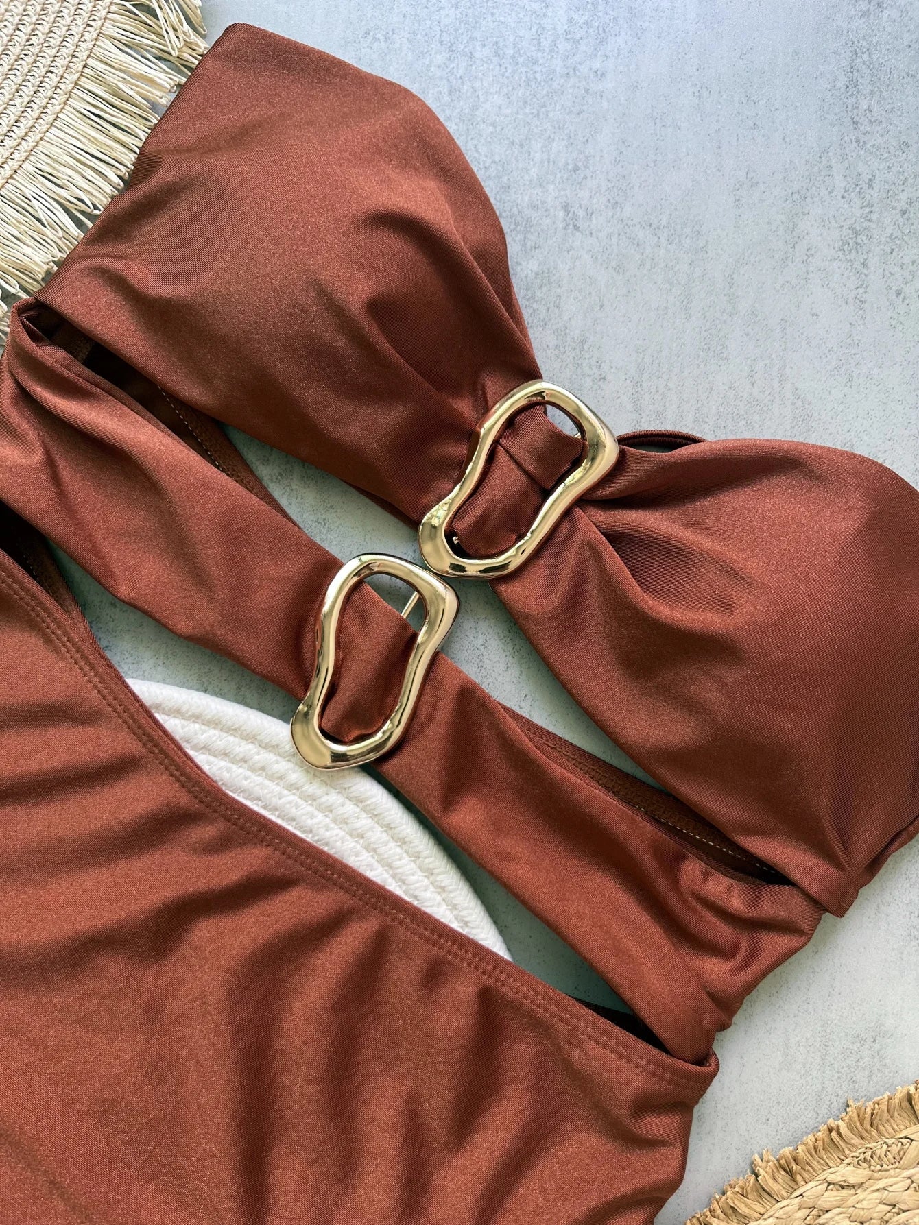 3 Colors Sexy Metal Rings Cut Out Women Swimwear