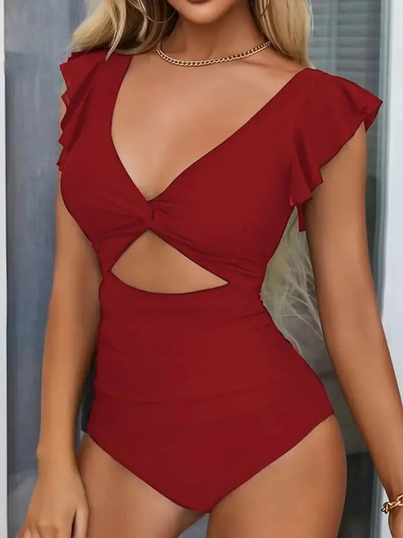Contrast Mesh One Piece Swimsuit