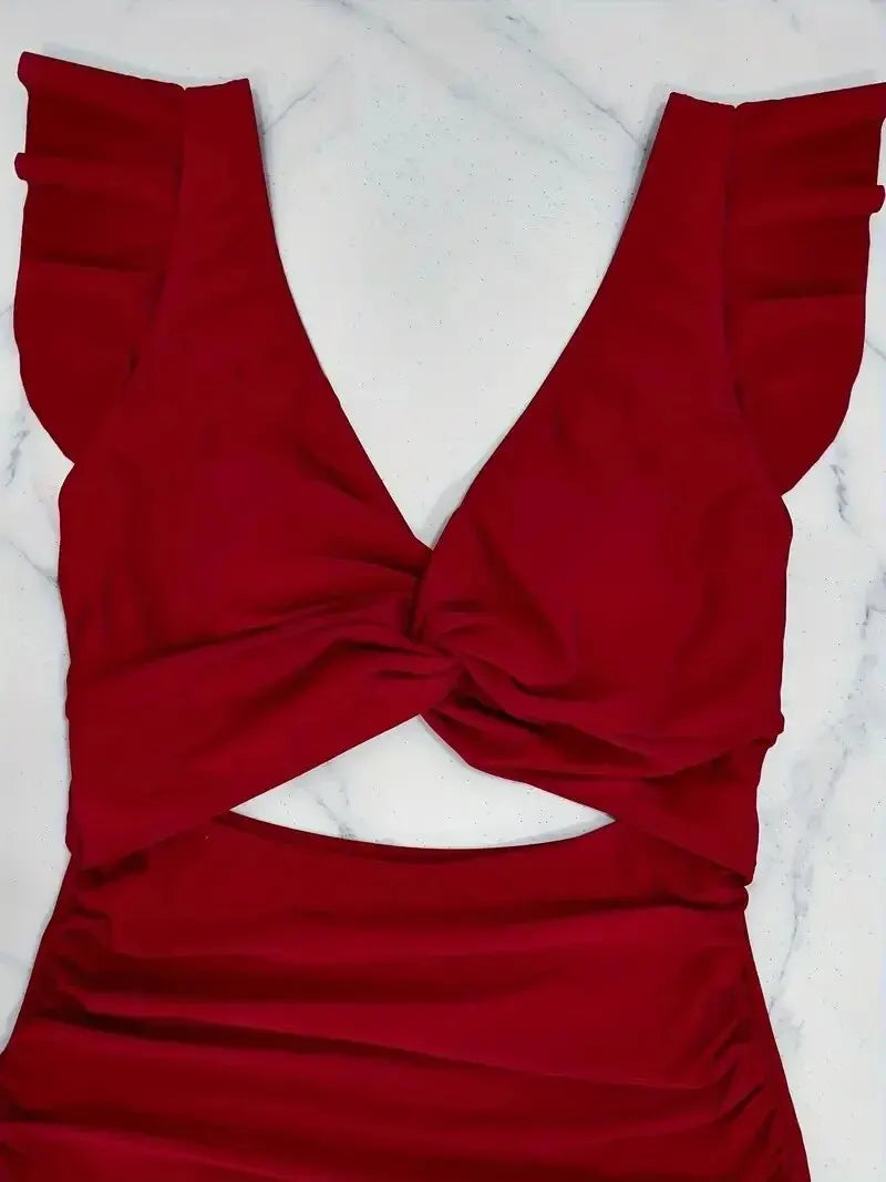 Contrast Mesh One Piece Swimsuit