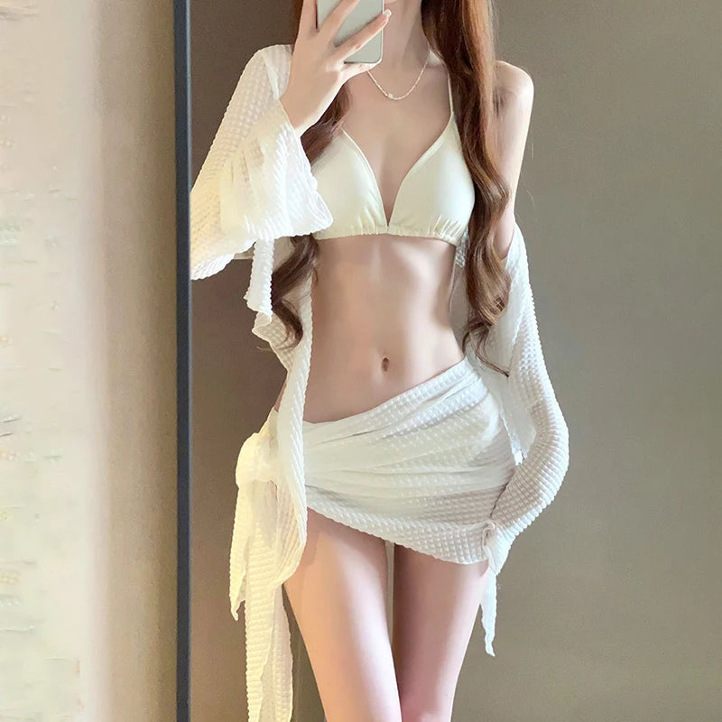 Women's Long Sleeve Knit Bikini Set