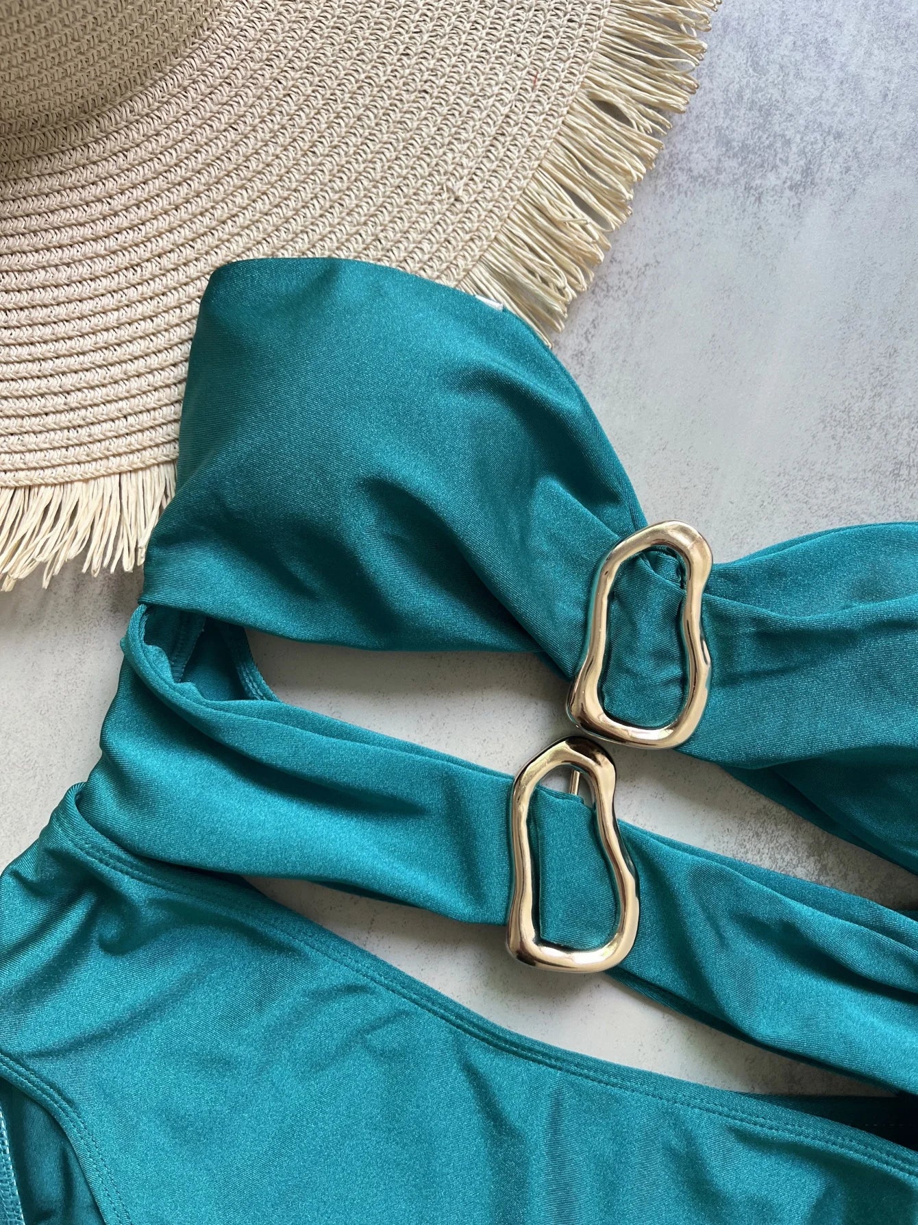 3 Colors Sexy Metal Rings Cut Out Women Swimwear