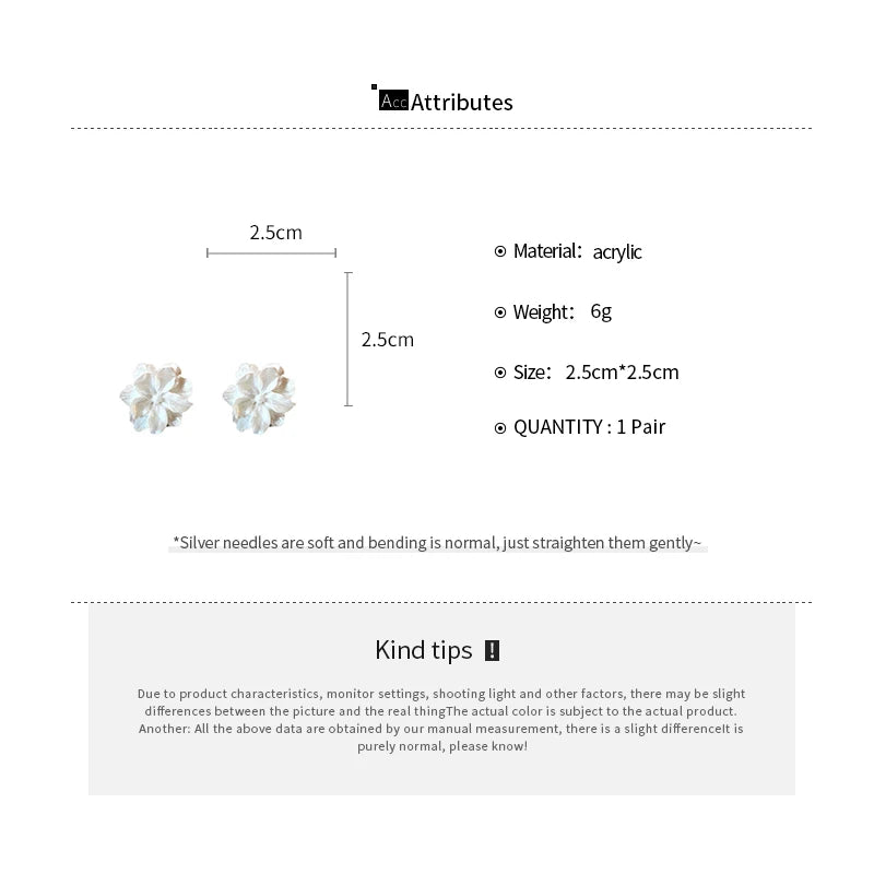 Acrylic White Camellia