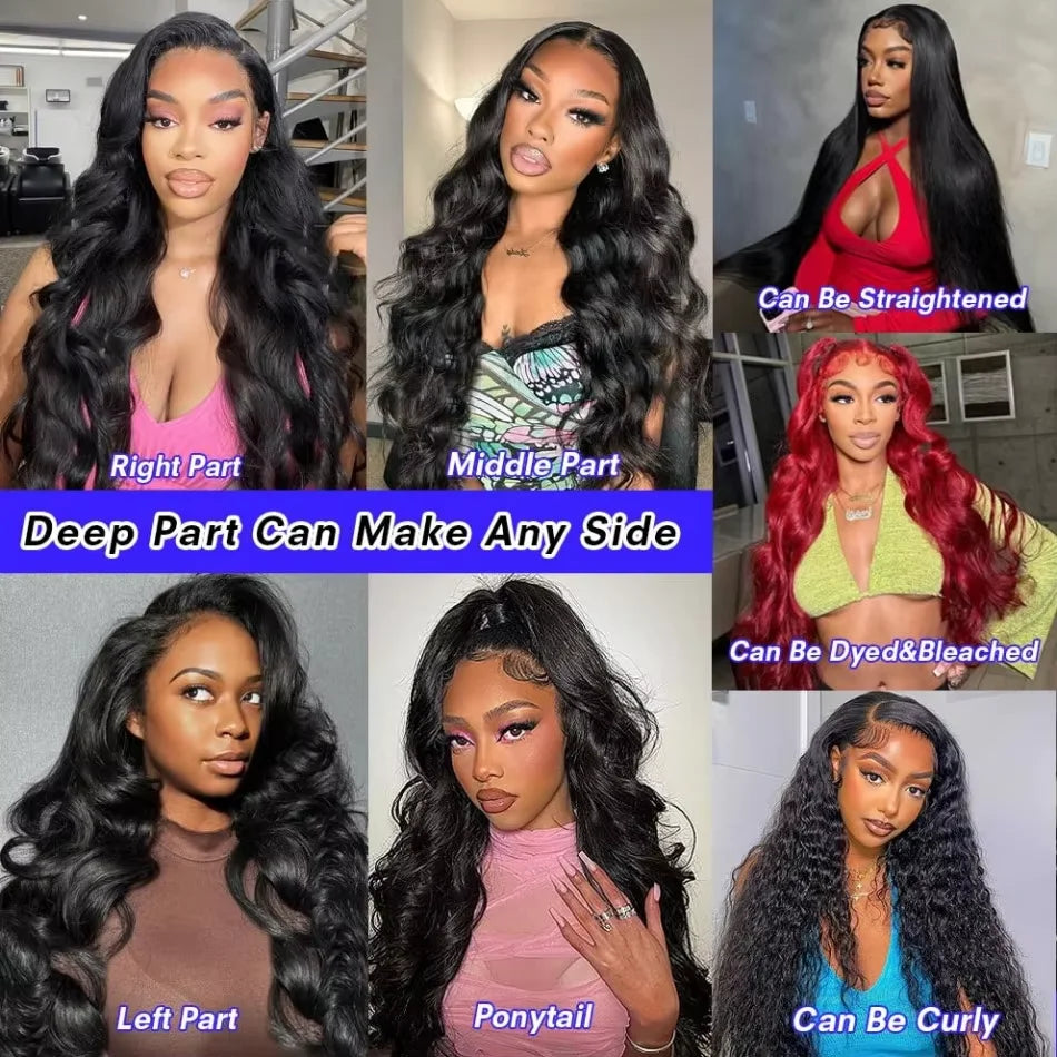 Density Body Wave Black Wigs