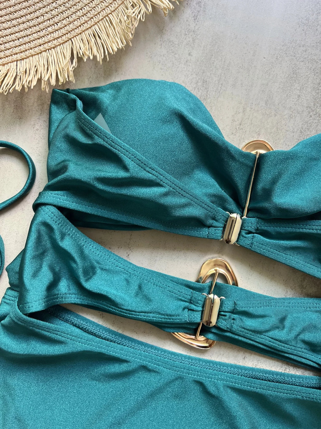 3 Colors Sexy Metal Rings Cut Out Women Swimwear